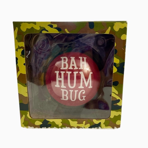Burton+Burton Large Round “Bah Hum Bug” Camouflage Christmas Holiday Ornament - Picture 3 of 4